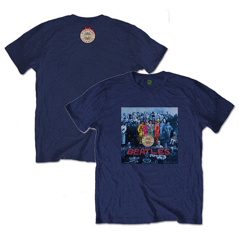 THE BEATLES ビートルズ (結成 65周年 ) - Sgt Pepper Blue / バックプリントあり / Tシャツ / メンズ - PGS